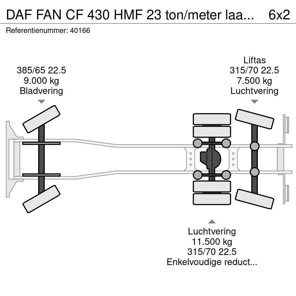 DAF FAN CF 430 HMF 23 ton/meter laadkraan + Welvaarts Hákový nosič kontejnerů
