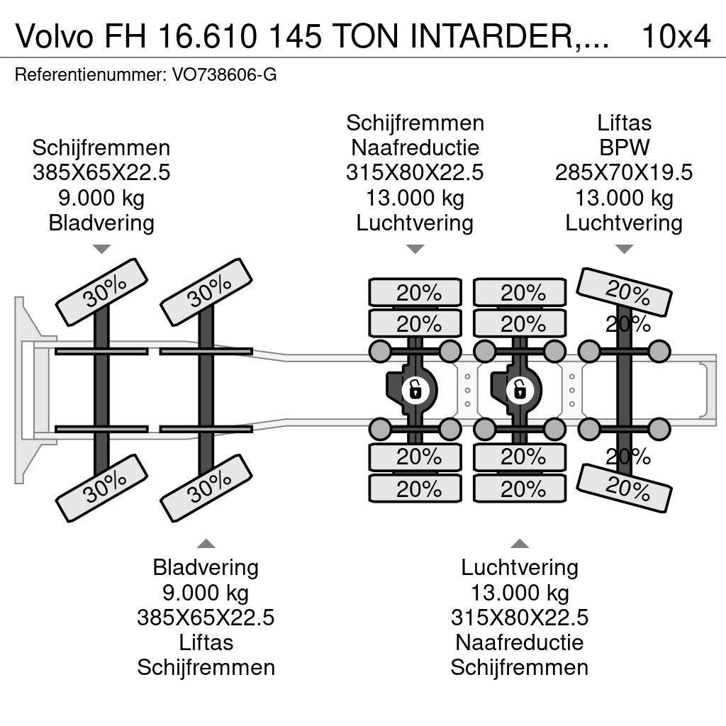 Volvo FH 16.610 145 TON INTARDER, HYDRAULIC, 10X4, EURO Tahače