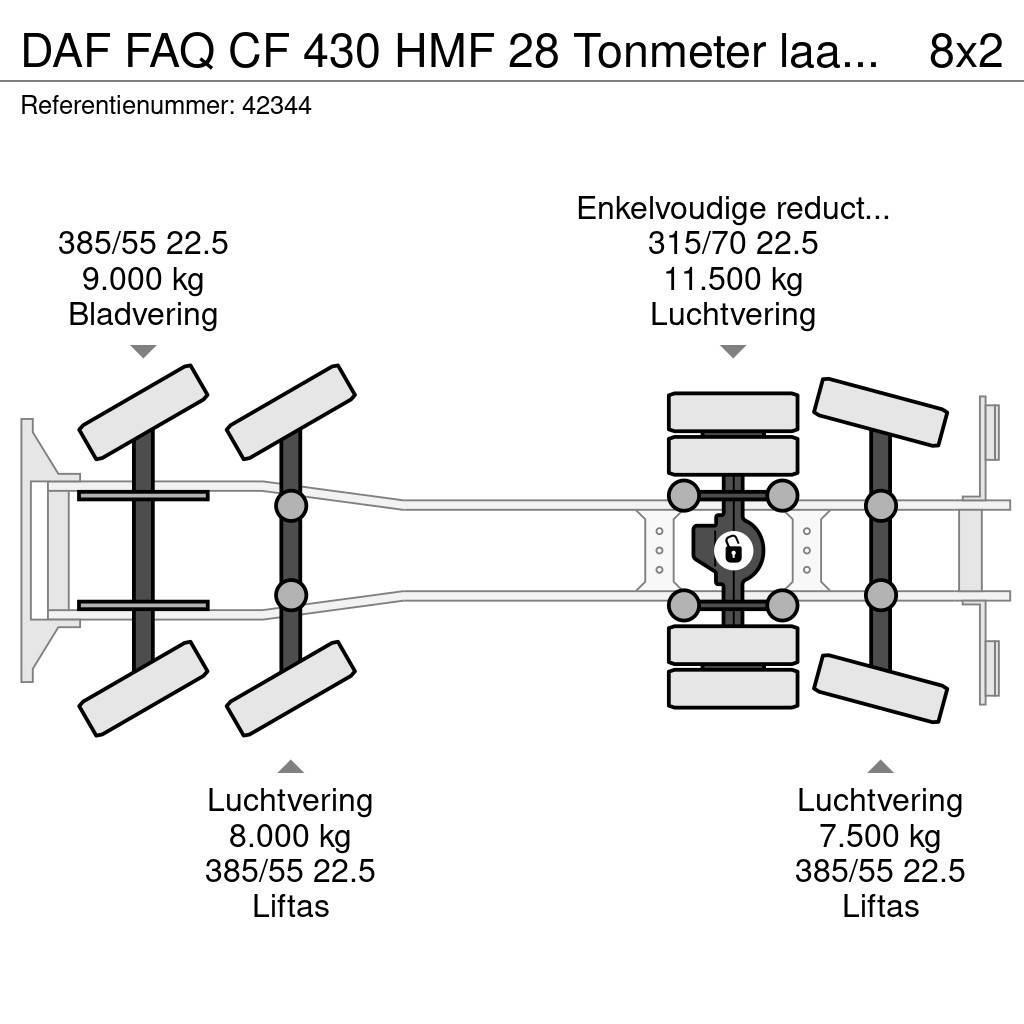 DAF FAQ CF 430 HMF 28 Tonmeter laadkraan Hákový nosič kontejnerů