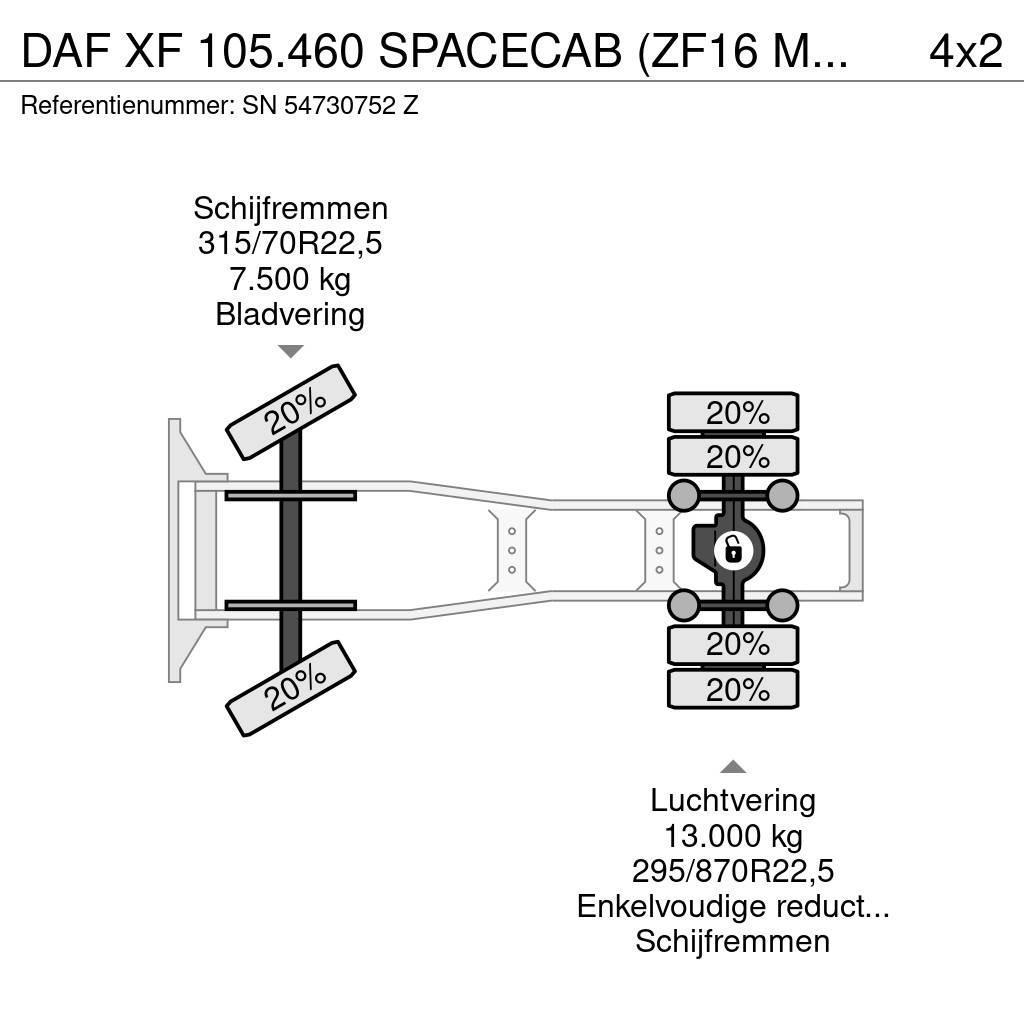 DAF XF 105.460 SPACECAB (ZF16 MANUAL GEARBOX / EURO 5 Tahače