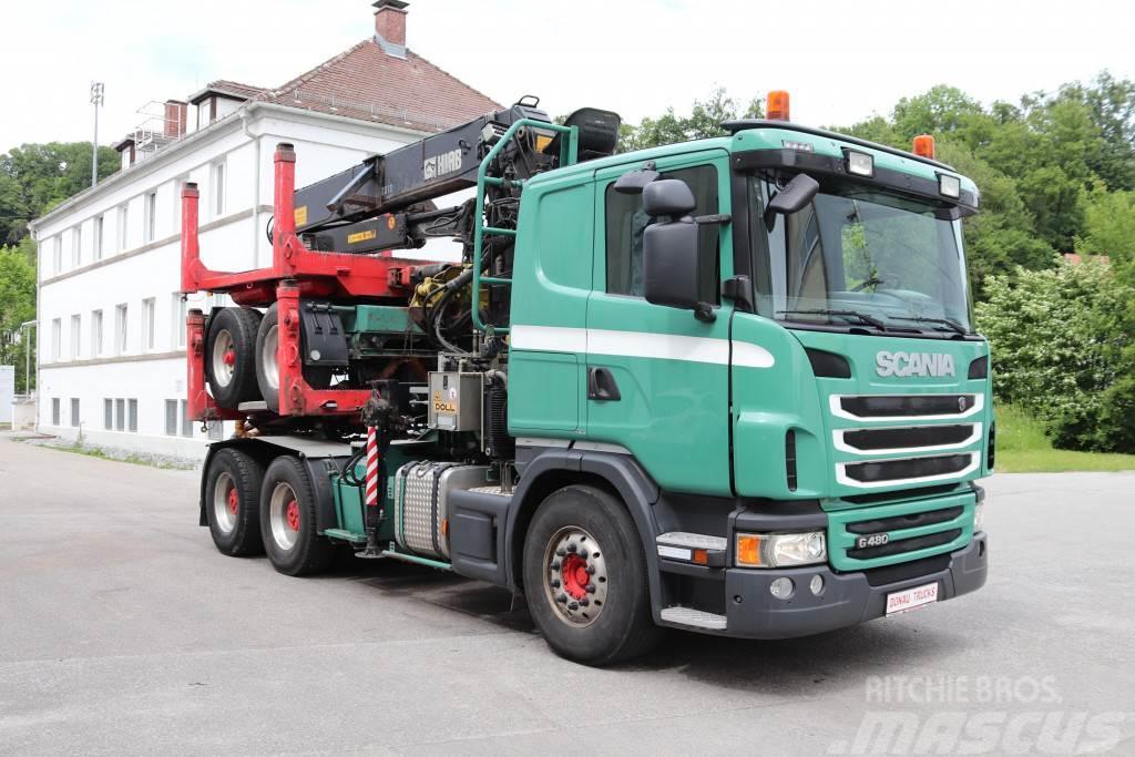 Scania G480 E5 6x4 Retarder Loglift 281S91 Nachläufer Timber trucks