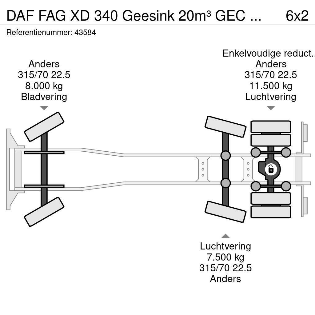 DAF FAG XD 340 Geesink 20m³ GEC Welvaarts weegsysteem Popelářské vozy