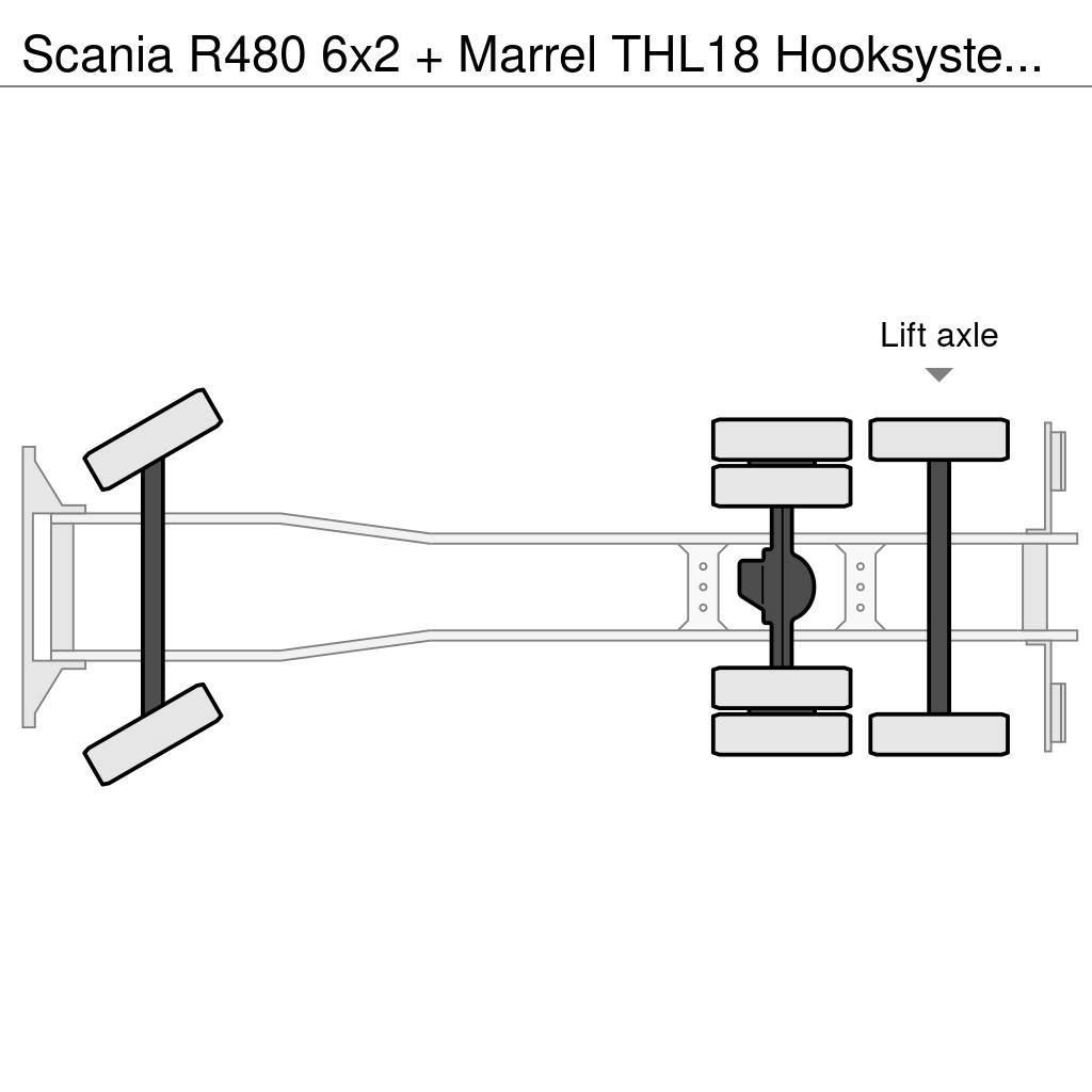 Scania R480 6x2 + Marrel THL18 Hooksystem (euro 5) Hákový nosič kontejnerů