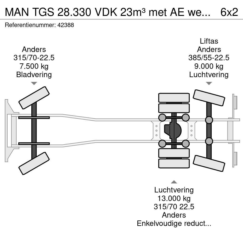 MAN TGS 28.330 VDK 23m³ met AE weegsysteem Popelářské vozy