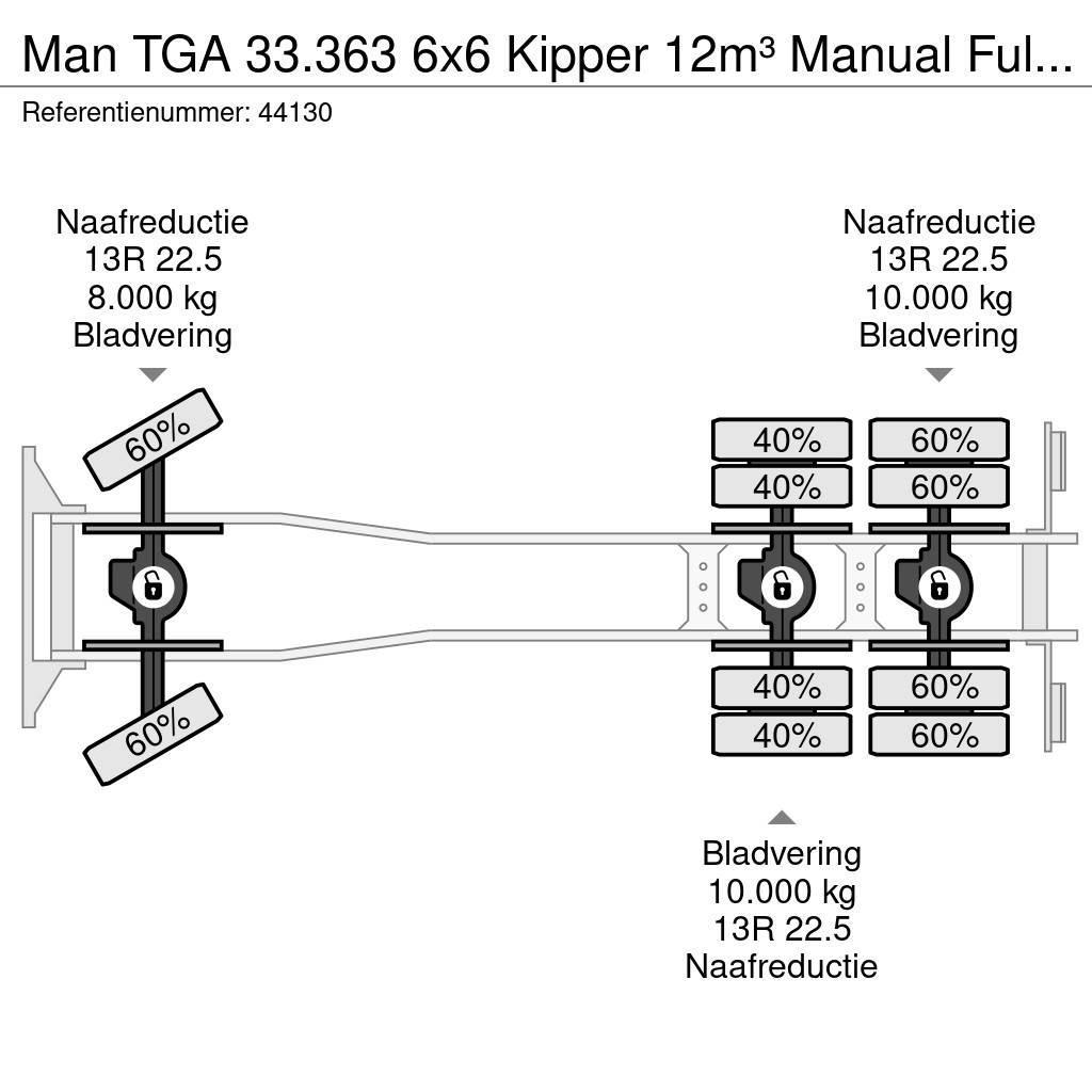 MAN TGA 33.363 6x6 Kipper 12m³ Manual Full steel Sklápěče