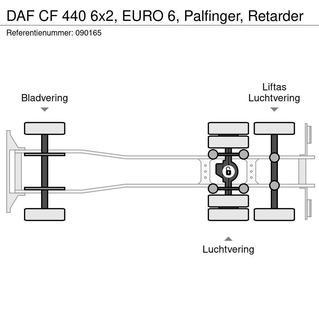 DAF CF 440 6x2, EURO 6, Palfinger, Retarder Hákový nosič kontejnerů