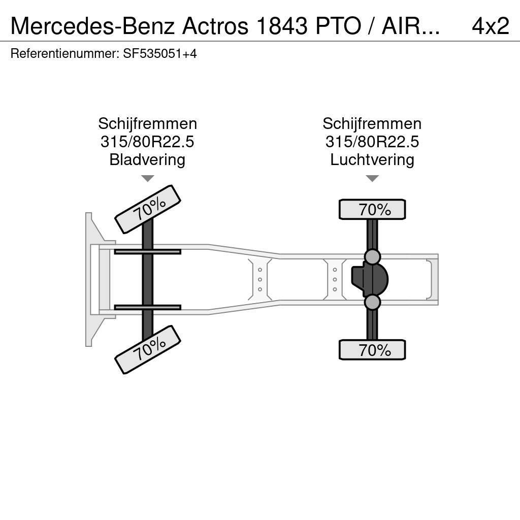 Mercedes-Benz Actros 1843 PTO / AIRCO / EURO 6 Tahače