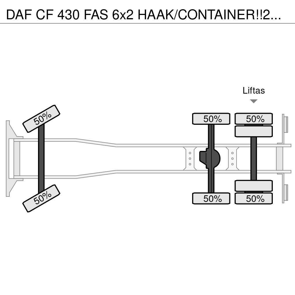 DAF CF 430 FAS 6x2 HAAK/CONTAINER!!2019!!82dkm!! Hákový nosič kontejnerů
