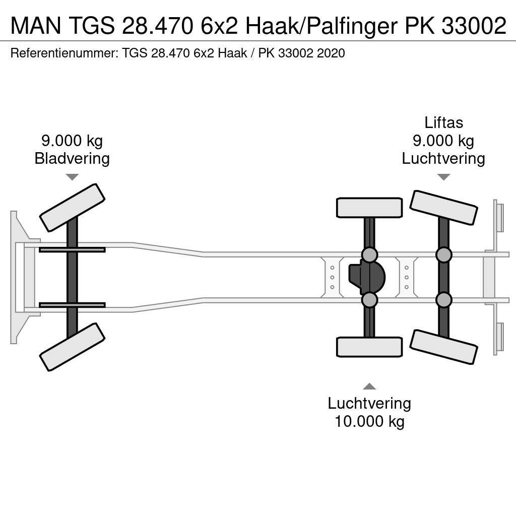 MAN TGS 28.470 6x2 Haak/Palfinger PK 33002 Hákový nosič kontejnerů