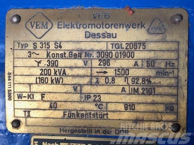  200 kVA VEM Type S315 S4 TGL20675 Generator Ostatní generátory