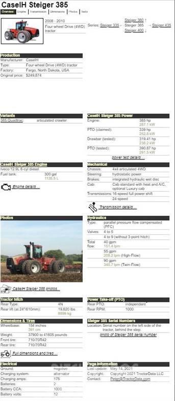 Case IH STEIGER 385 HD Traktory