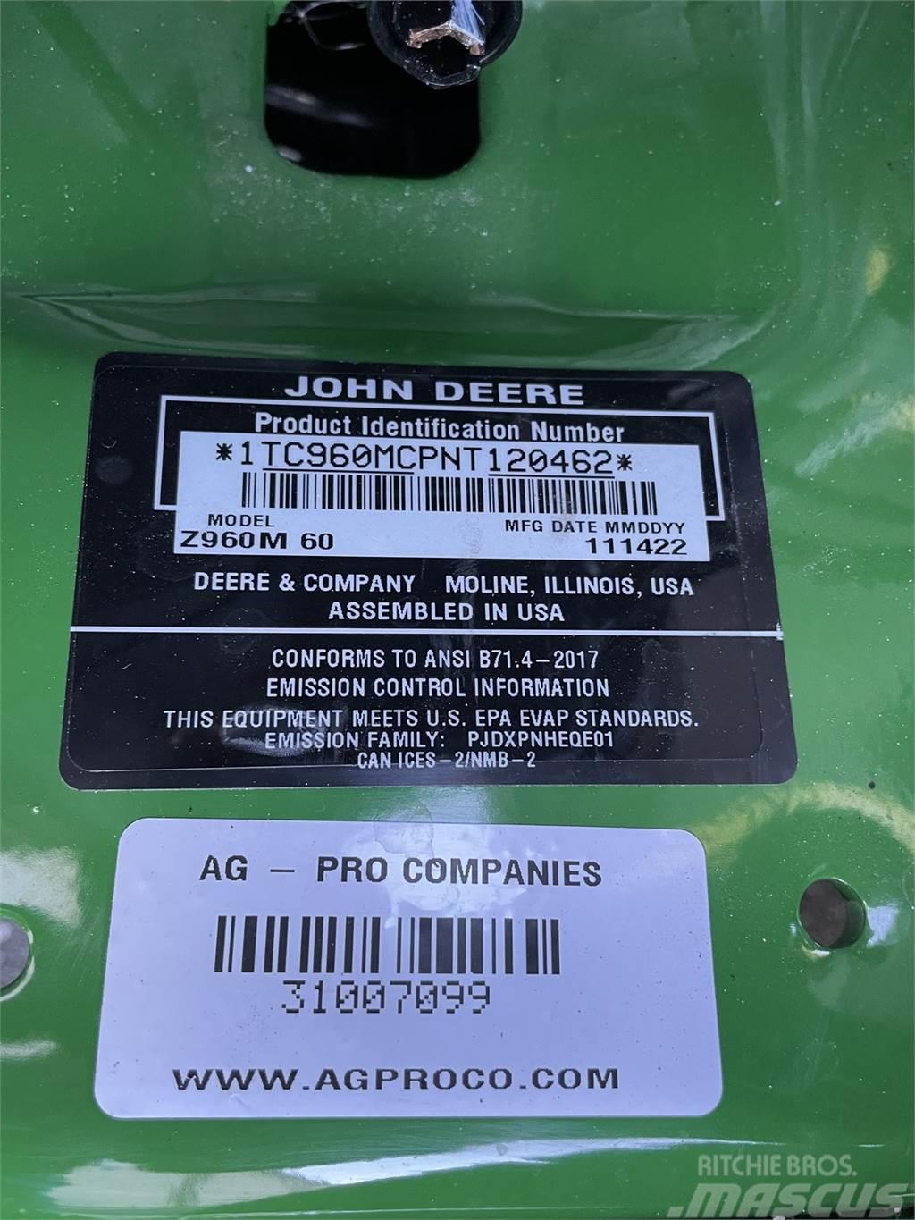 John Deere Z960M Sekačky s nulovým poloměrem otáčení