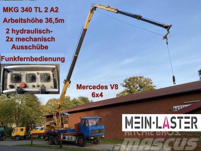 Mercedes-Benz 2622 V8 6x4 MKG 340 T2A2 36,5m Seilwinde Funk Autojeřáby, hydraulické ruky