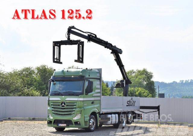 Mercedes-Benz Actros 2545 Pritsche 6,60m + ATLAS 125.2 Autojeřáby, hydraulické ruky