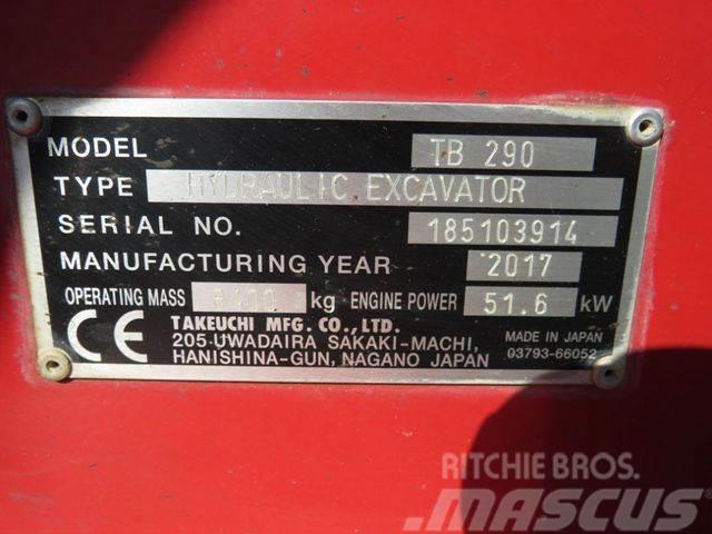 Takeuchi TB 290 Minibagger Powertilt+Löffel nur 2041,5h Mini rýpadla < 7t