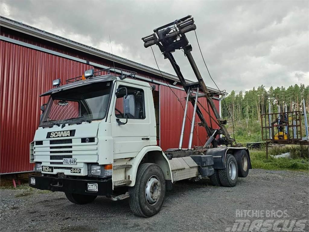Scania 113H myydään katsastettuna Lanový nosič kontejnerů