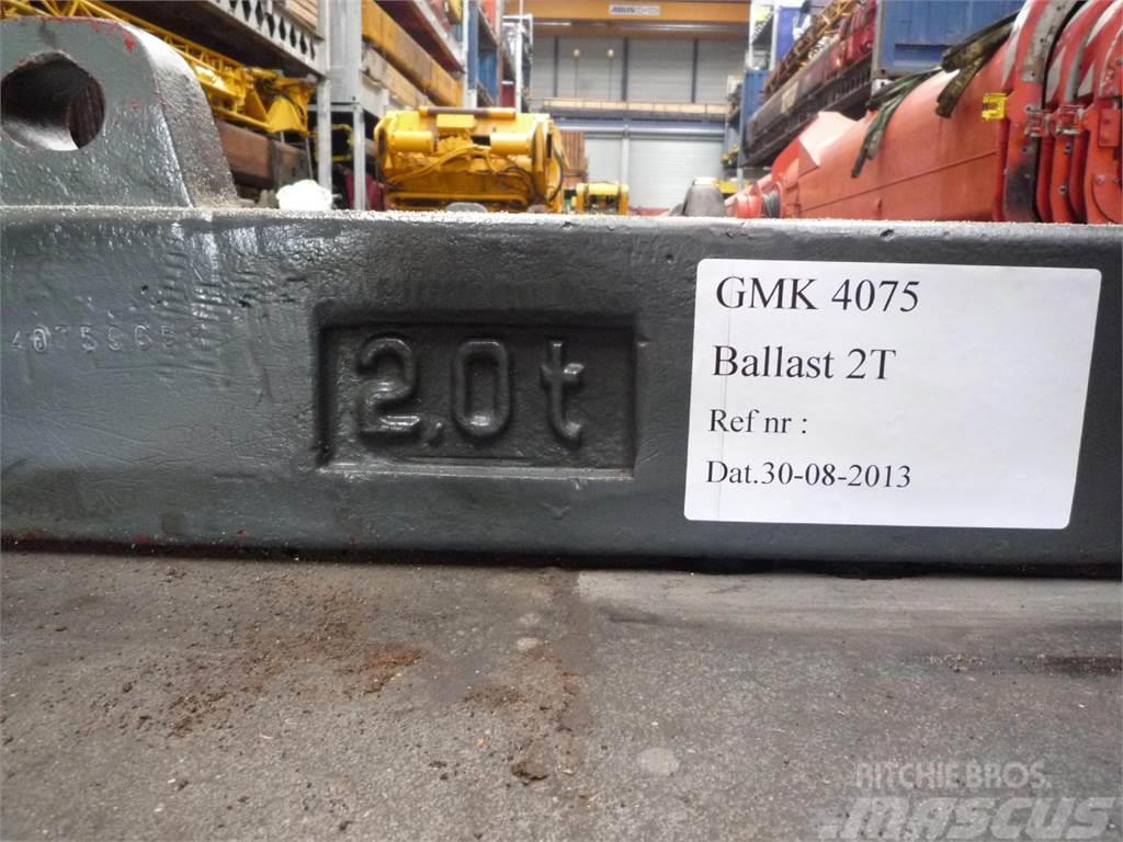 Grove GMK 4075 counterweight 2,0 ton Součásti a zařízení k jeřábům