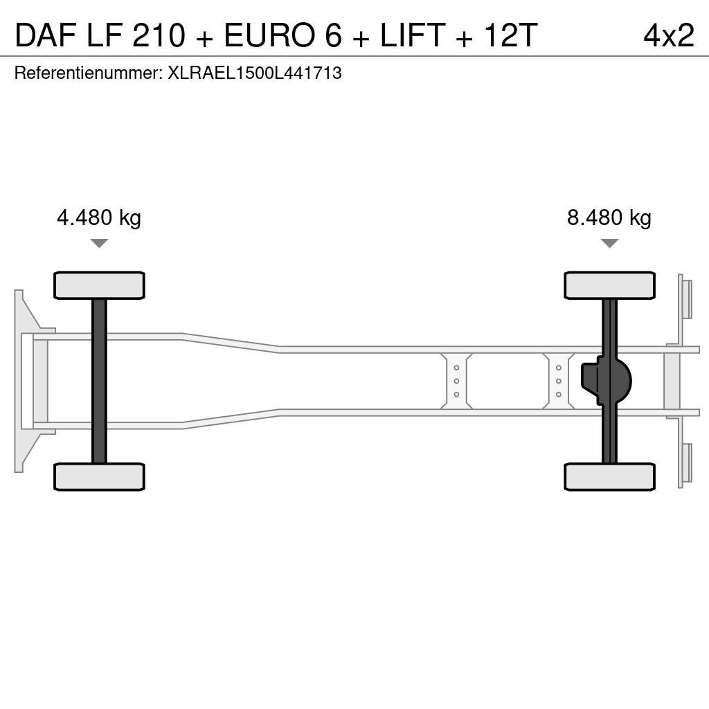 DAF LF 210 + EURO 6 + LIFT + 12T Skříňová nástavba