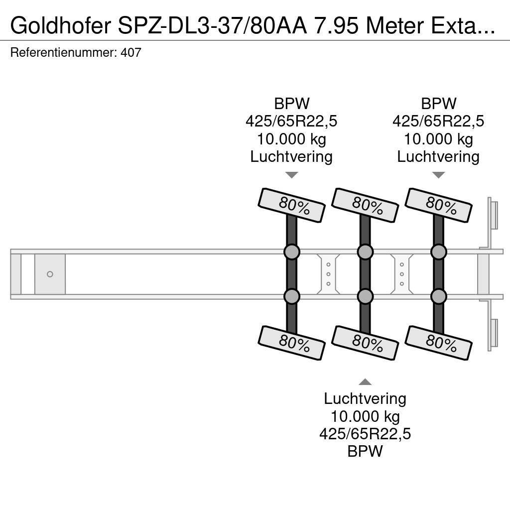 Goldhofer SPZ-DL3-37/80AA 7.95 Meter Extandable Powersteerin Valníkové návěsy/Návěsy se sklápěcími bočnicemi