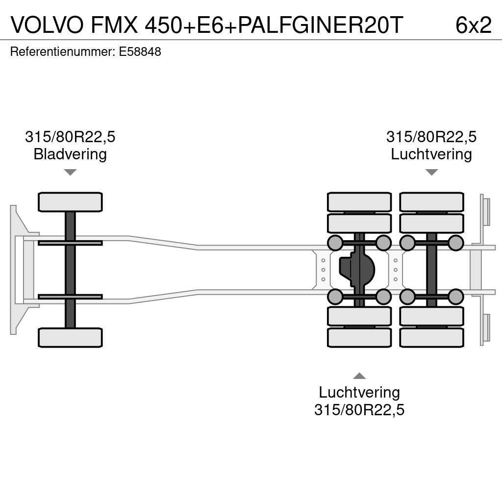 Volvo FMX 450+E6+PALFGINER20T Kontejnerový rám/Přepravníky kontejnerů