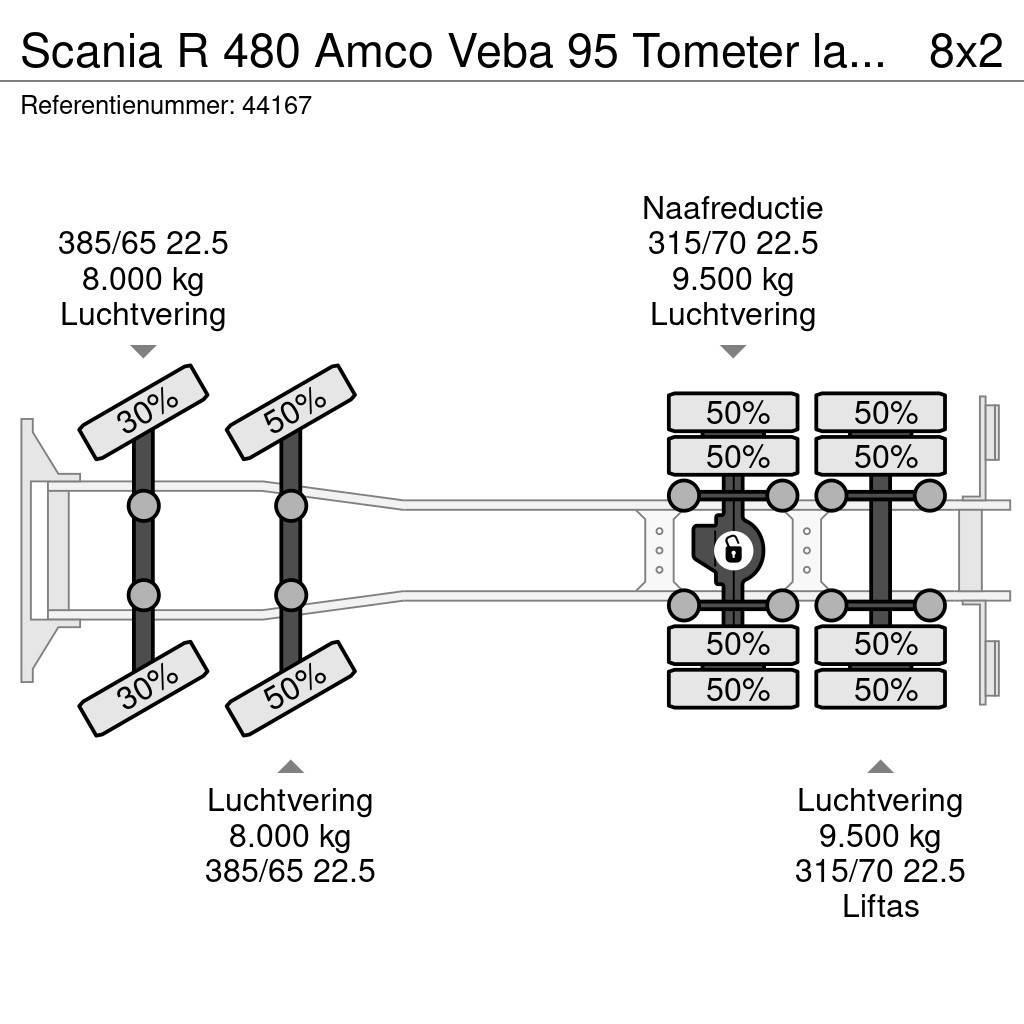 Scania R 480 Amco Veba 95 Tometer laadkraan + Fly-Jib Univerzální terénní jeřáby