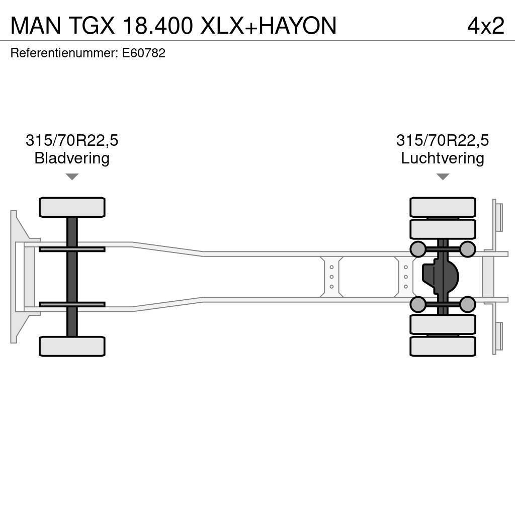 MAN TGX 18.400 XLX+HAYON Zaplachtované vozy