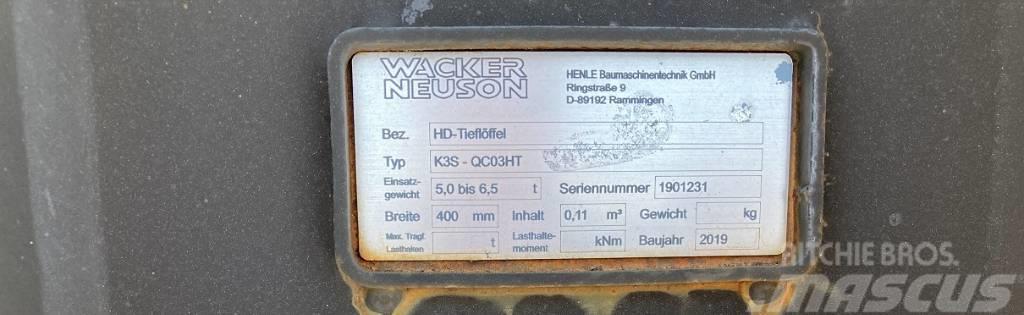 Wacker Neuson Tieflöffel 400mm QC03HT Heavy Duty Drtící lopaty