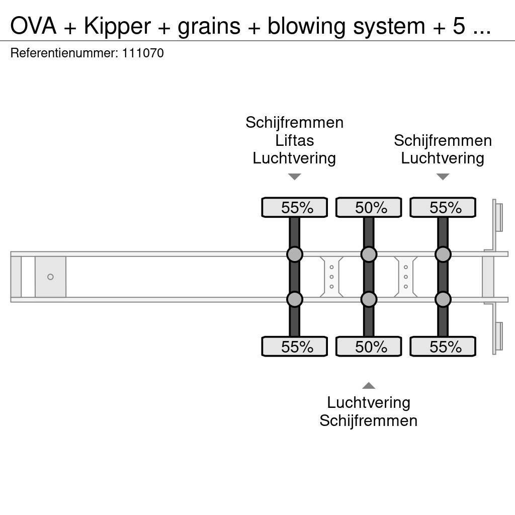 OVA + Kipper + grains + blowing system + 5 compartimen Sklápěcí návěsy