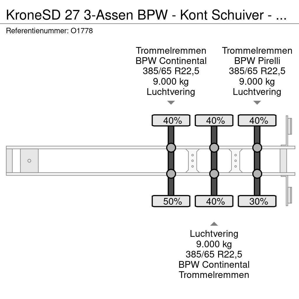 Krone SD 27 3-Assen BPW - Kont Schuiver - DrumBrakes - 5 Kontejnerové návěsy