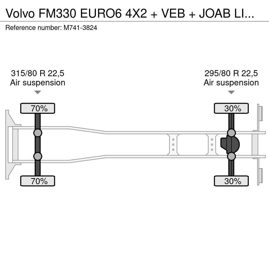 Volvo FM330 EURO6 4X2 + VEB + JOAB LIFT/EXTENDABLE + FUL Ramenové nosiče kontejnerů
