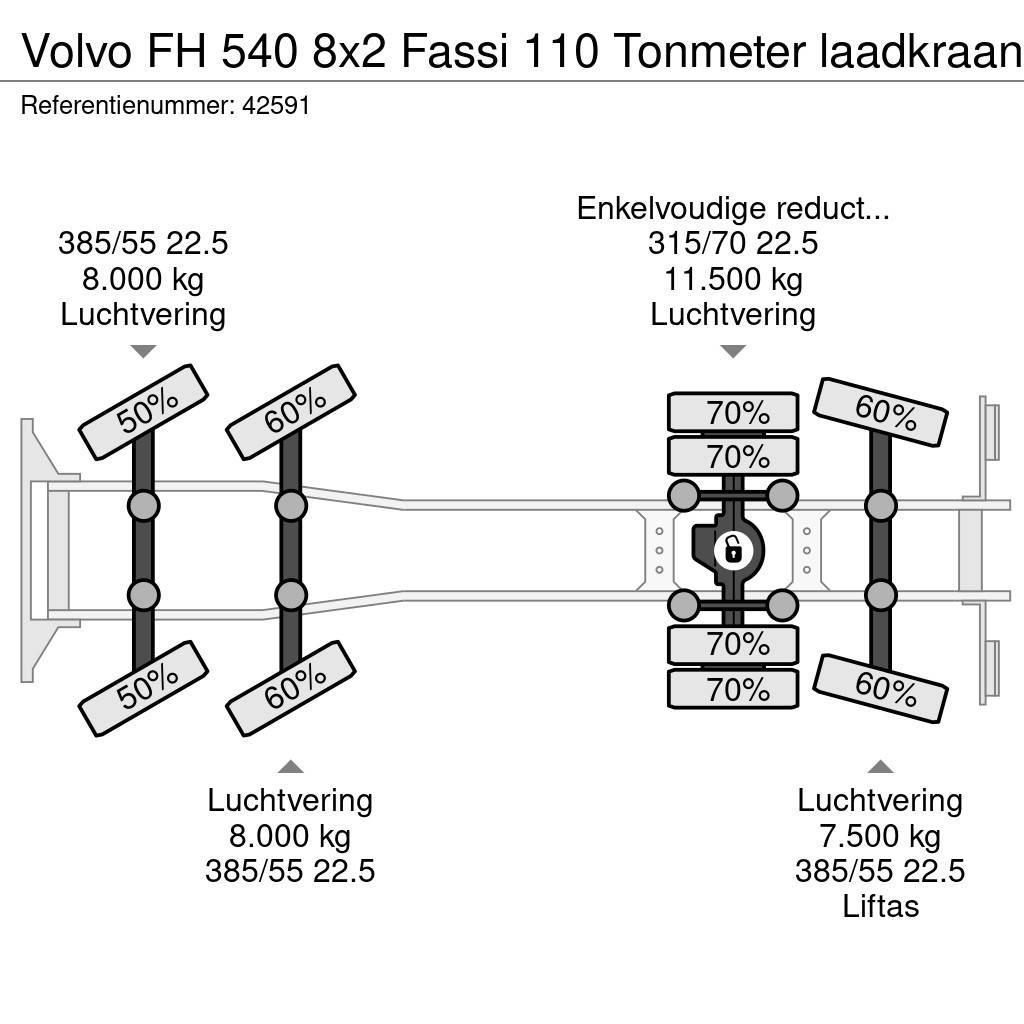 Volvo FH 540 8x2 Fassi 110 Tonmeter laadkraan Univerzální terénní jeřáby