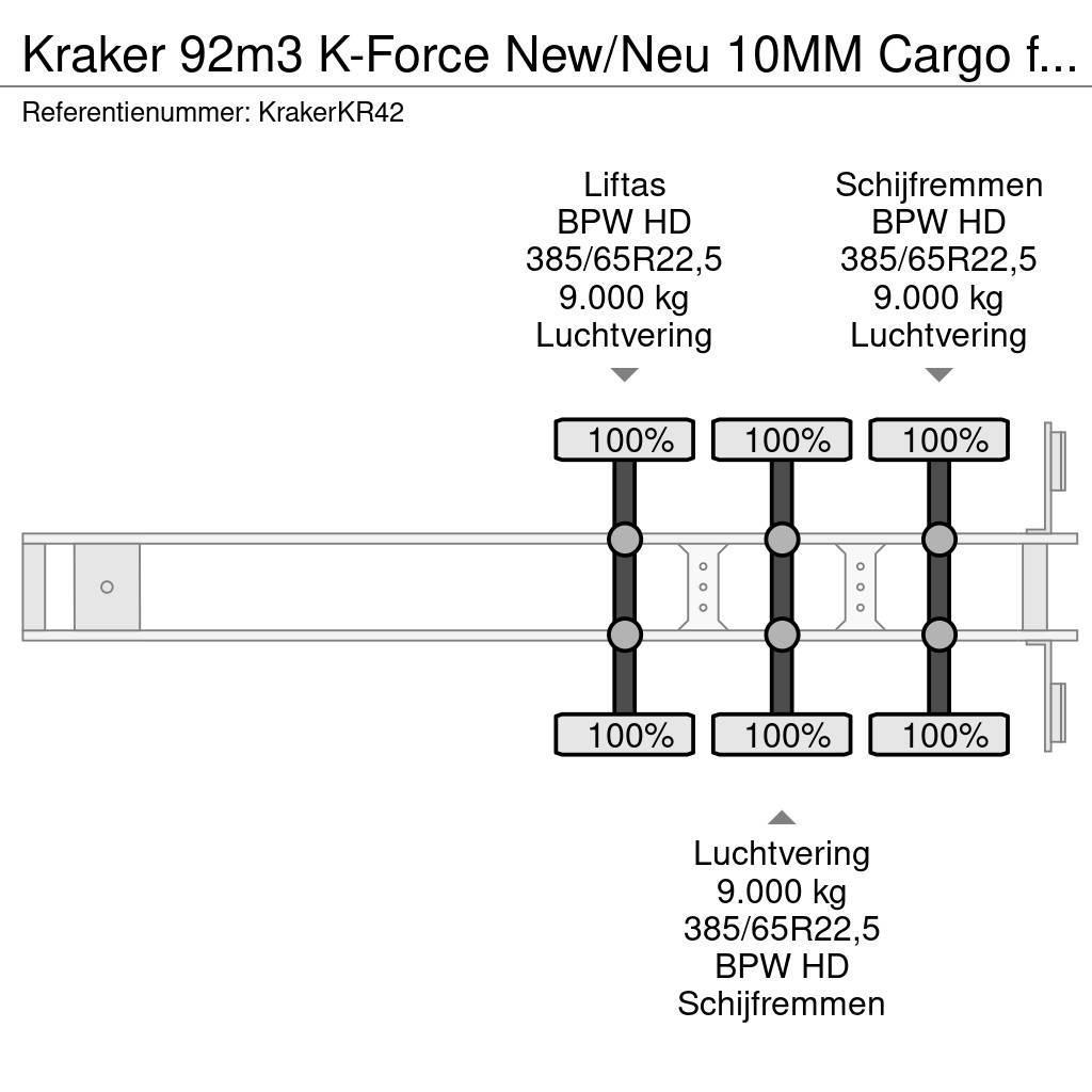Kraker 92m3 K-Force New/Neu 10MM Cargo floor Liftas Alumi Návěsy s pohyblivou podlahou