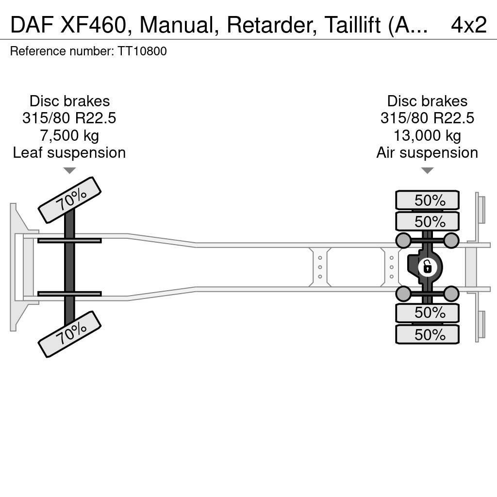 DAF XF460, Manual, Retarder, Taillift (Auffahrrampe, R Valníky/Sklápěcí bočnice