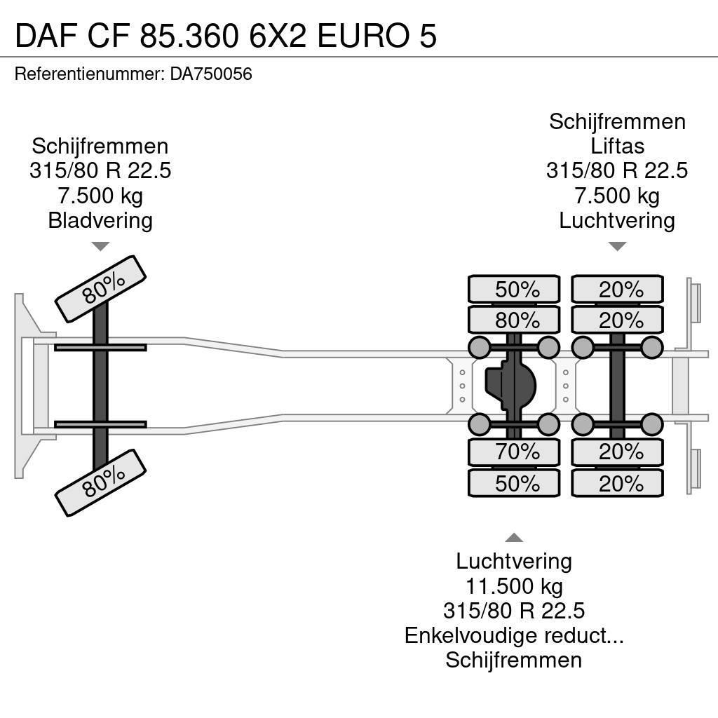 DAF CF 85.360 6X2 EURO 5 Ramenové nosiče kontejnerů