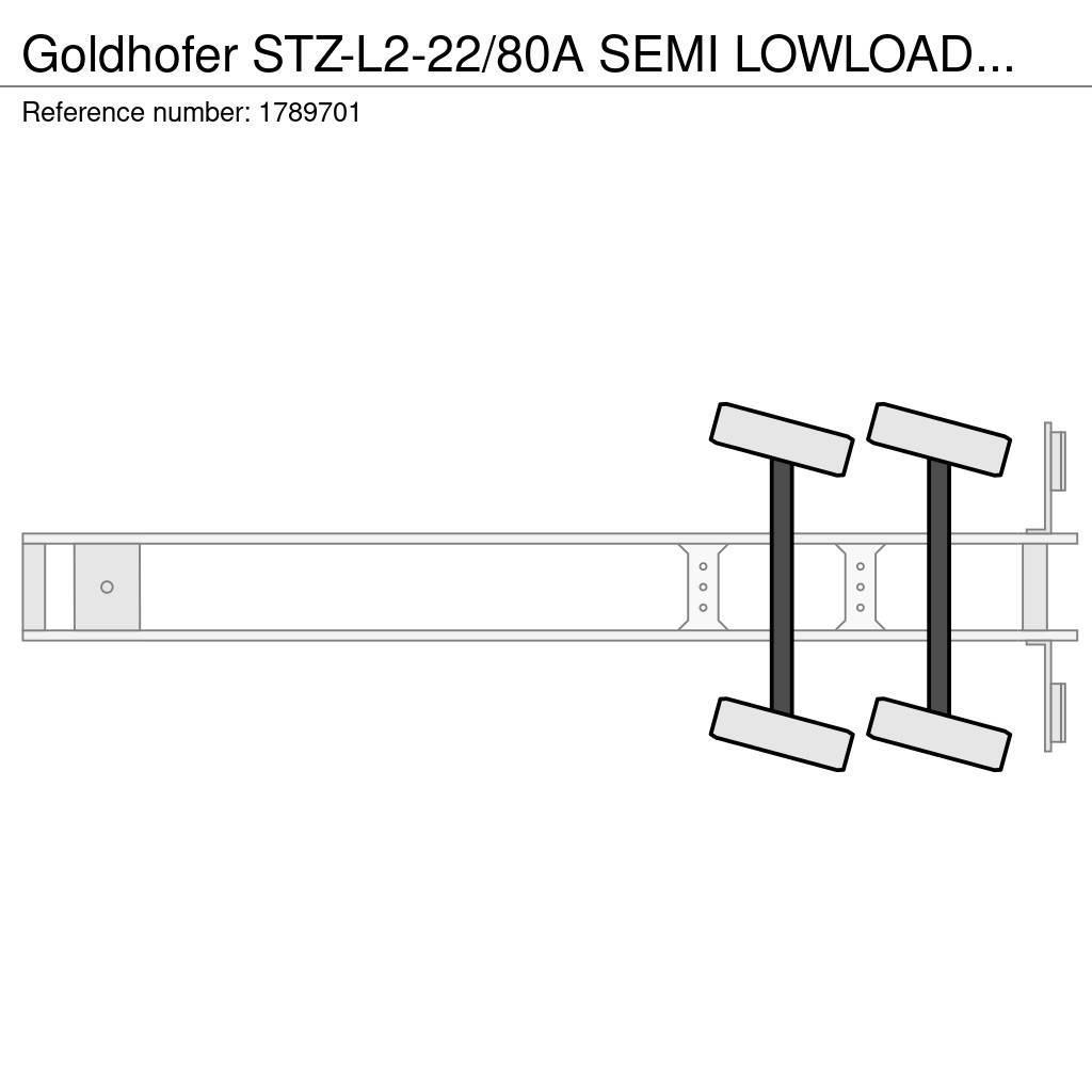 Goldhofer STZ-L2-22/80A SEMI LOWLOADER/DIEPLADER/TIEFLADER Podvalníkové návěsy