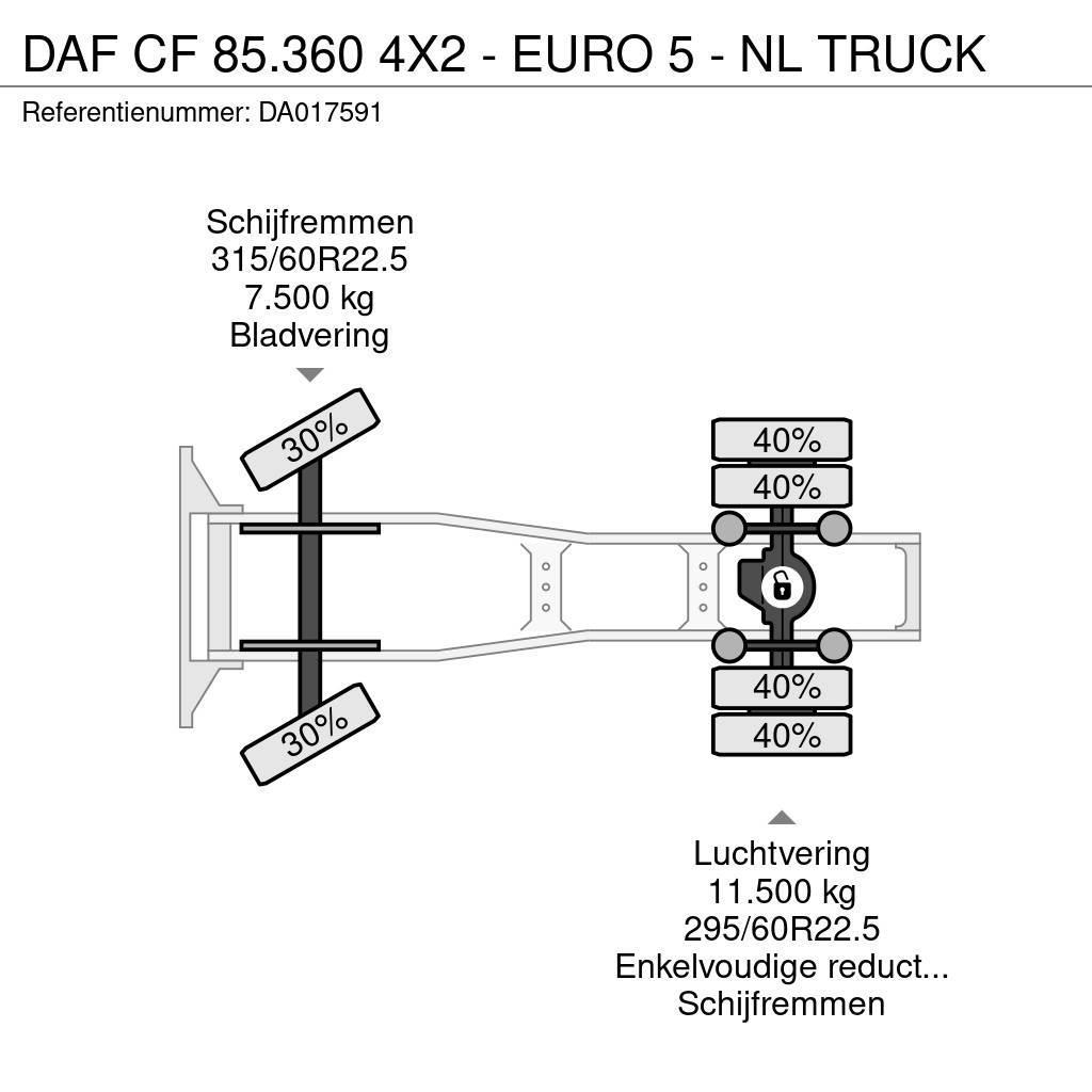 DAF CF 85.360 4X2 - EURO 5 - NL TRUCK Tahače