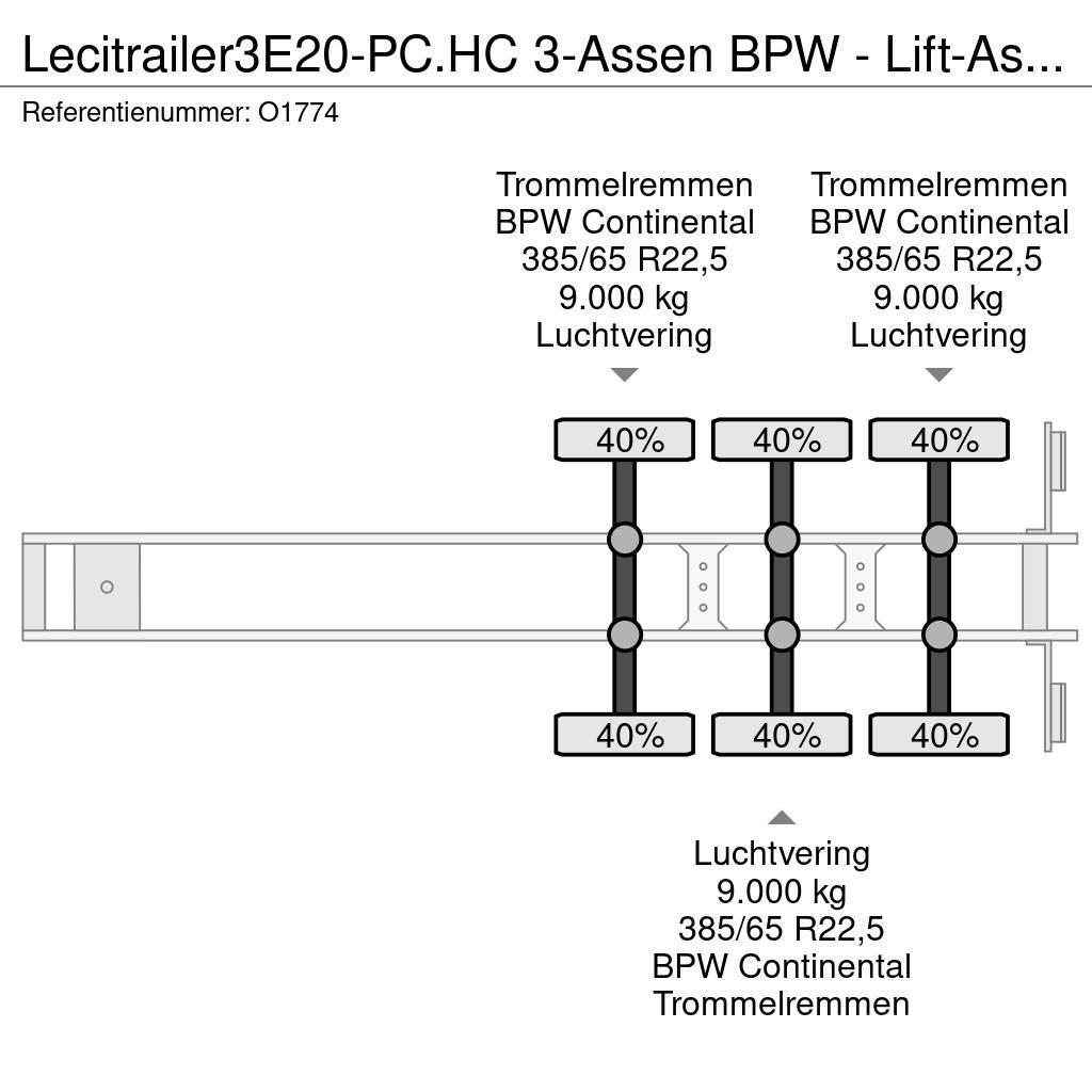 Lecitrailer 3E20-PC.HC 3-Assen BPW - Lift-As - 4800kg - 1x 20F Kontejnerové návěsy