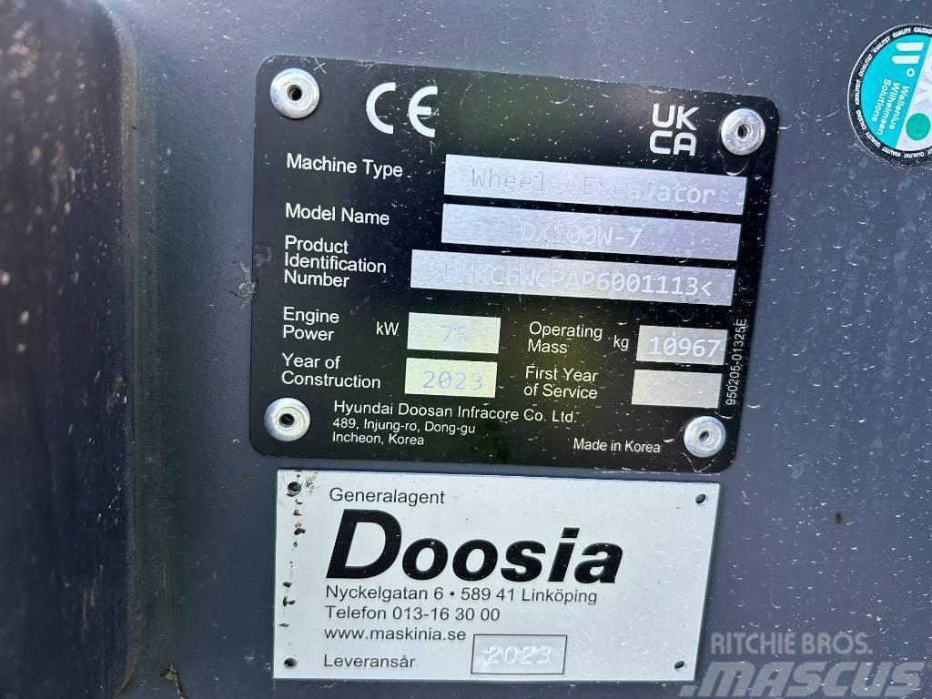 Doosan DX100W-7 Kolová rýpadla