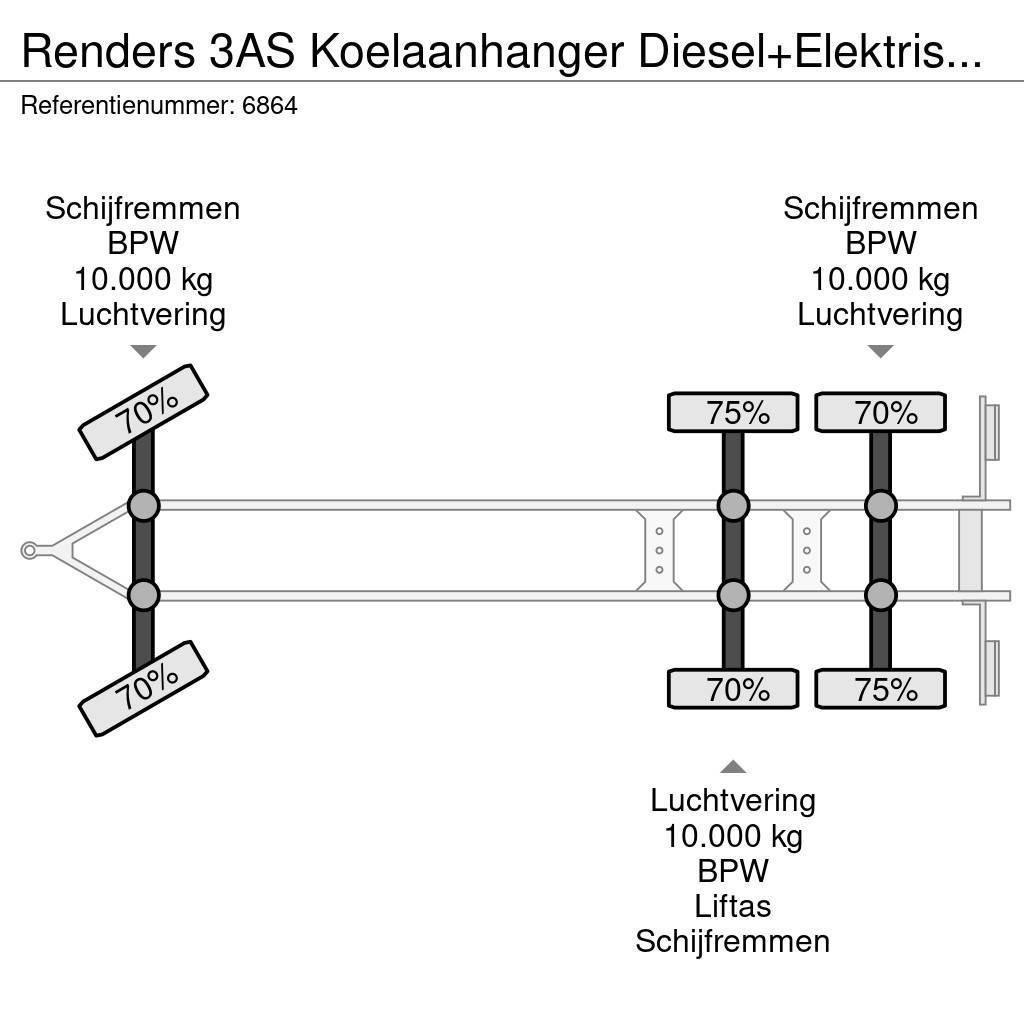Renders 3AS Koelaanhanger Diesel+Elektrisch 10T assen Chladírenské přívěsy