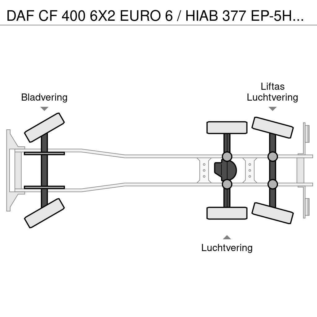 DAF CF 400 6X2 EURO 6 / HIAB 377 EP-5HIPRO / 37 T/M KR Univerzální terénní jeřáby