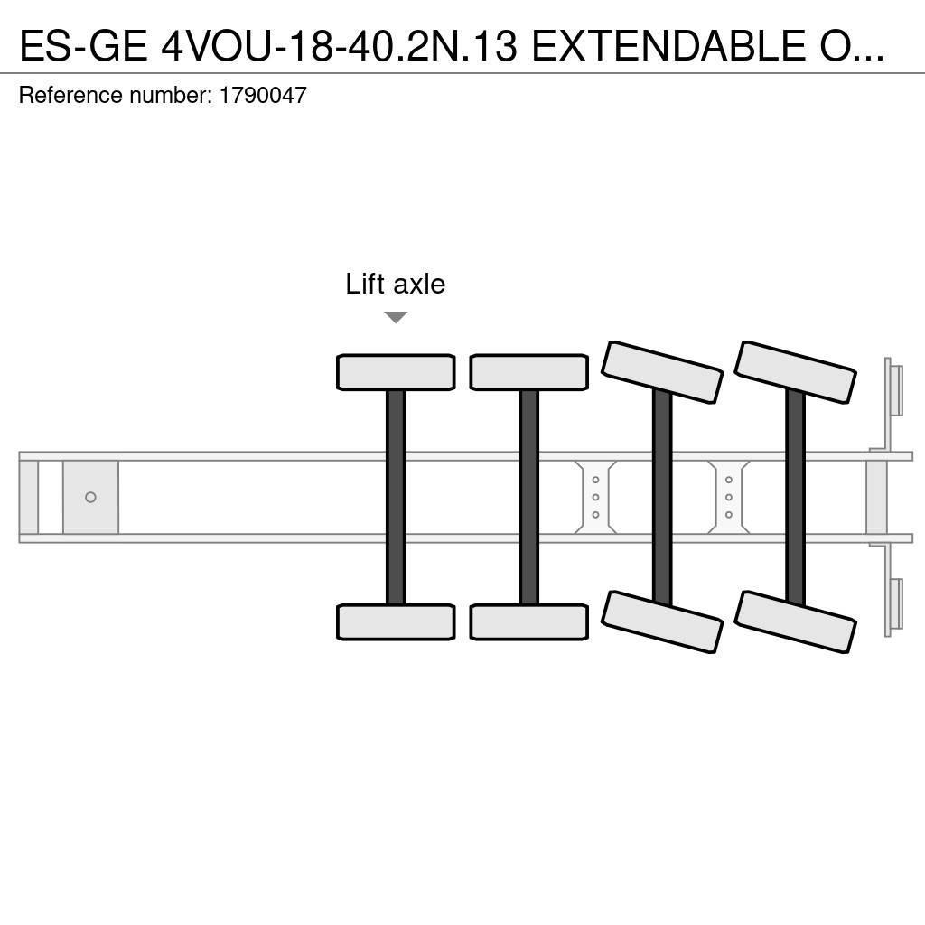 Es-ge 4VOU-18-40.2N.13 EXTENDABLE OPLEGGER/TRAILER/AUFLI Valníkové návěsy/Návěsy se sklápěcími bočnicemi