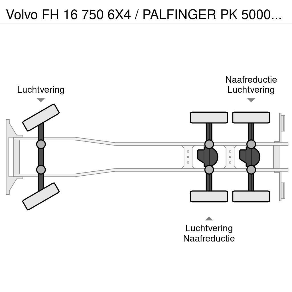 Volvo FH 16 750 6X4 / PALFINGER PK 50002 KRAAN / 50 T/M Univerzální terénní jeřáby