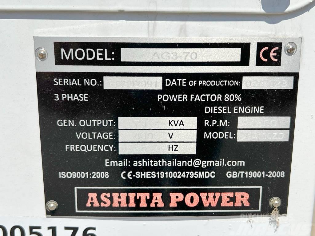 Ashita AG3-70 - 70 KVA New / Unused / CE Certified Naftové generátory