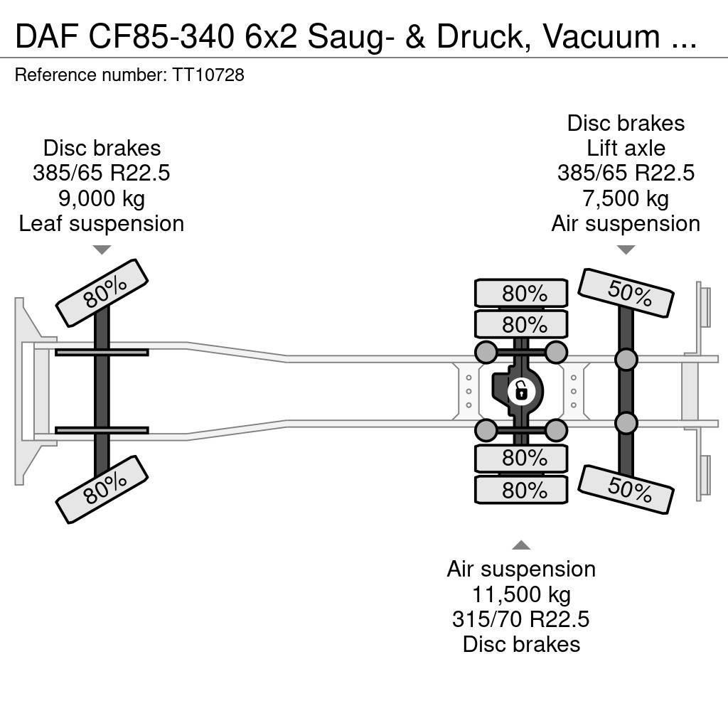 DAF CF85-340 6x2 Saug- & Druck, Vacuum 15.5 M3 NO Pump Cisternové vozy
