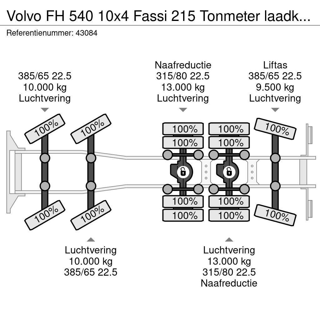 Volvo FH 540 10x4 Fassi 215 Tonmeter laadkraan + Fly-Jib Univerzální terénní jeřáby