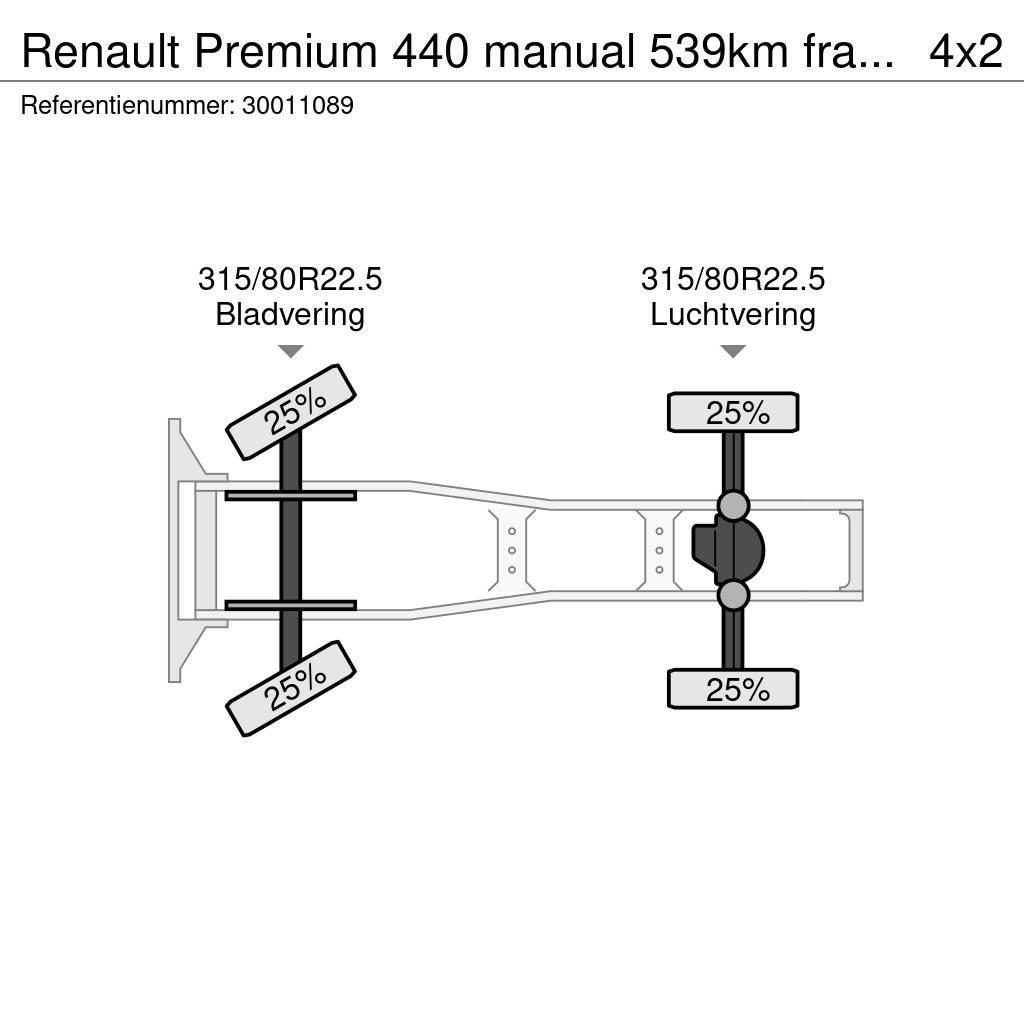 Renault Premium 440 manual 539km francais hydraulic Tahače