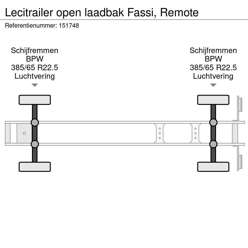 Lecitrailer open laadbak Fassi, Remote Valníkové návěsy/Návěsy se sklápěcími bočnicemi