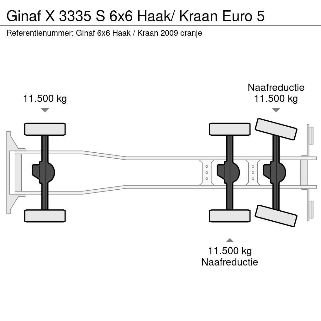Ginaf X 3335 S 6x6 Haak/ Kraan Euro 5 Hákový nosič kontejnerů