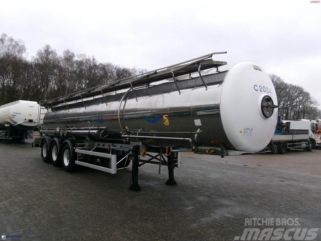 Magyar Chemical tank inox 22.5 m3 / 1 comp ADR 29-05-2024 Cisternové návěsy