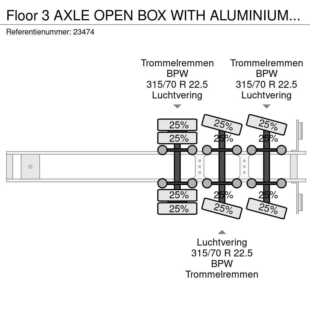 Floor 3 AXLE OPEN BOX WITH ALUMINIUM SIDE BOARDS Valníkové návěsy/Návěsy se sklápěcími bočnicemi